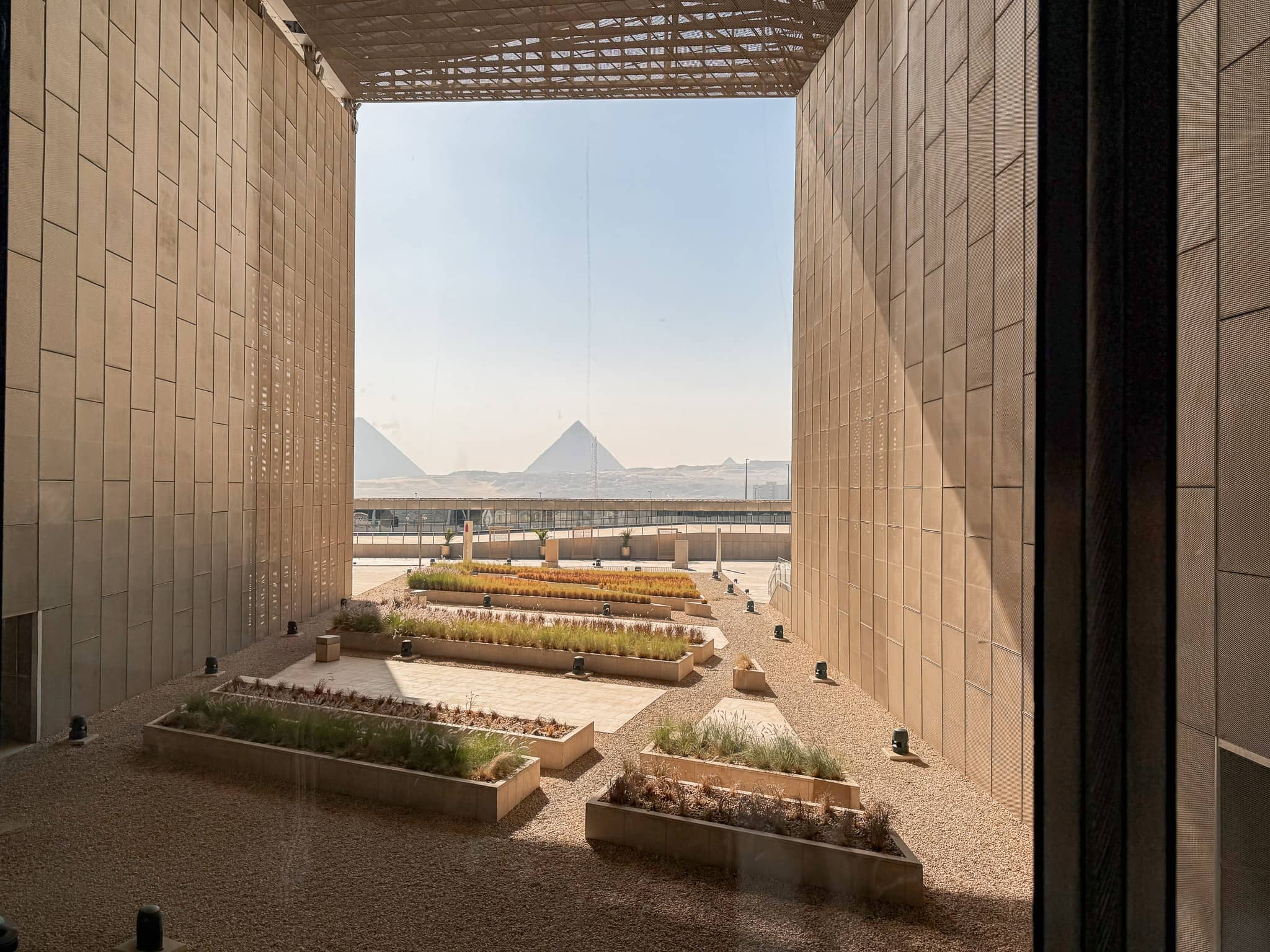 View of Giza Pyramids from the Grand Egyptian Museum