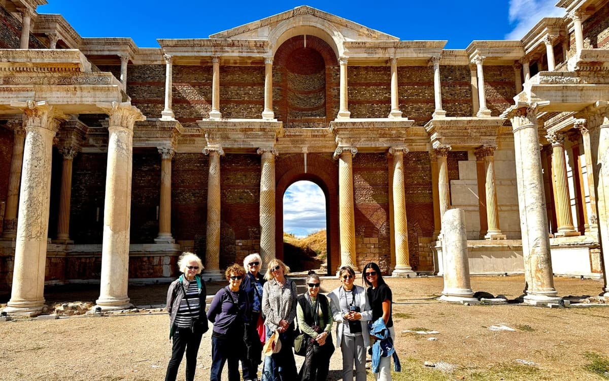 Ladies visiting the ancient city of Sardis