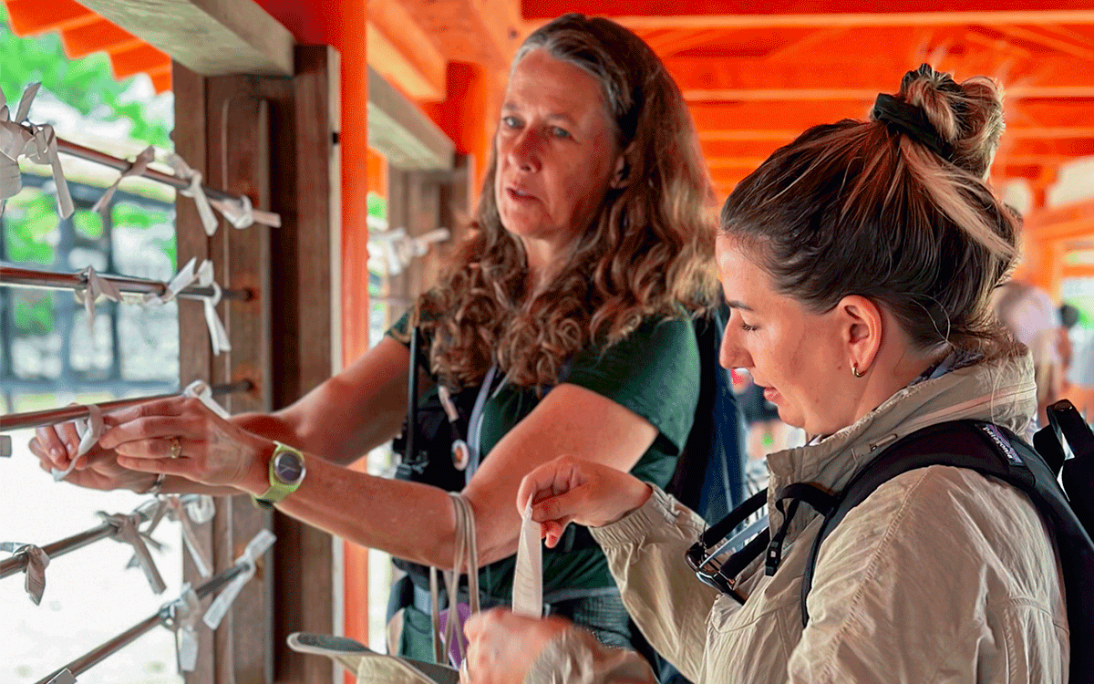 Amy Loewen with guest in Japan