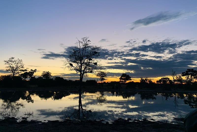 botswana okavango vumbura plains sunset