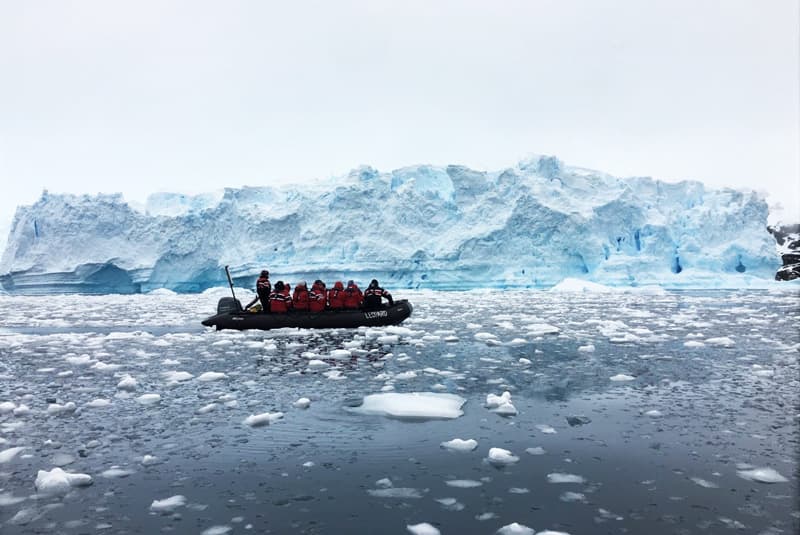 day in antarctica zodiac iceberg