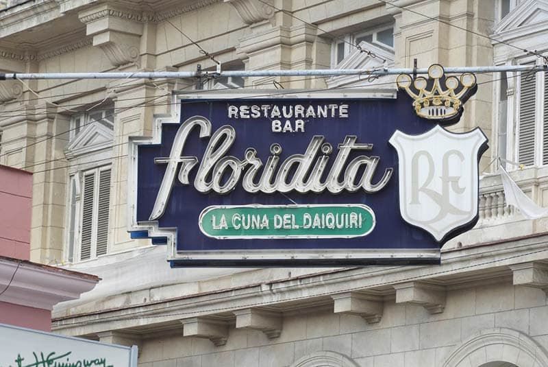 hemingway cuba floridita sign