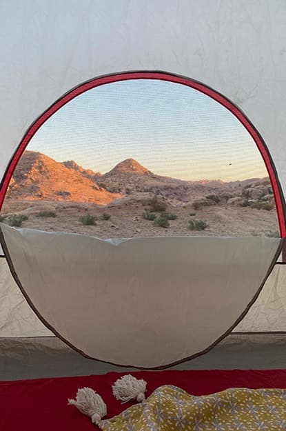 jordan trail tent with a vew