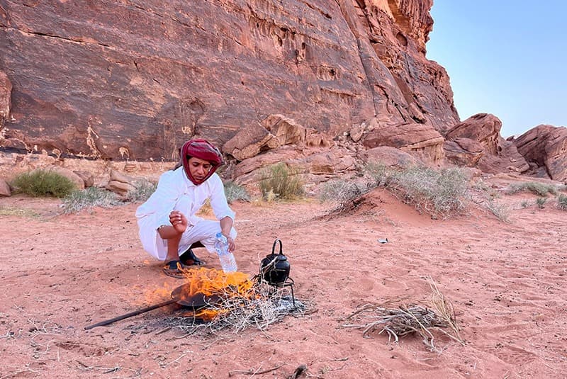 jordan wadi rum baking bread desert
