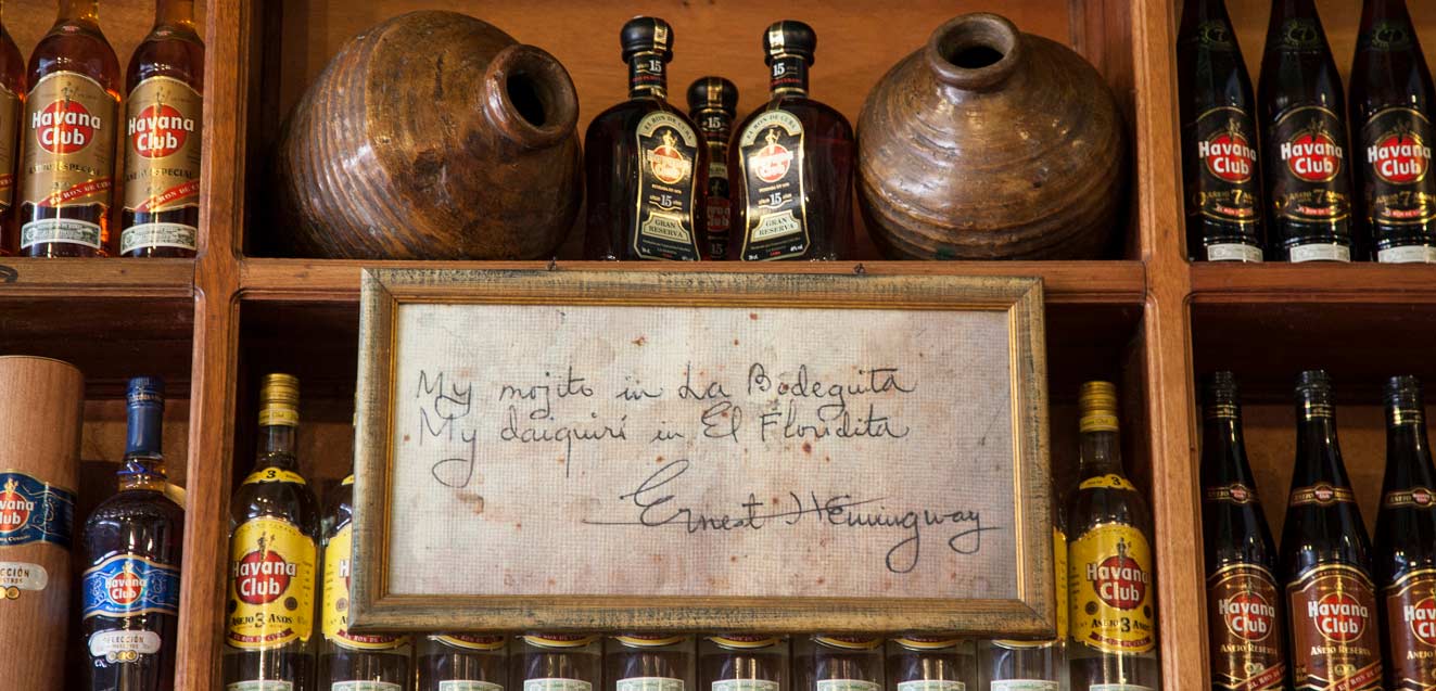 main hemingway cuba bar sign