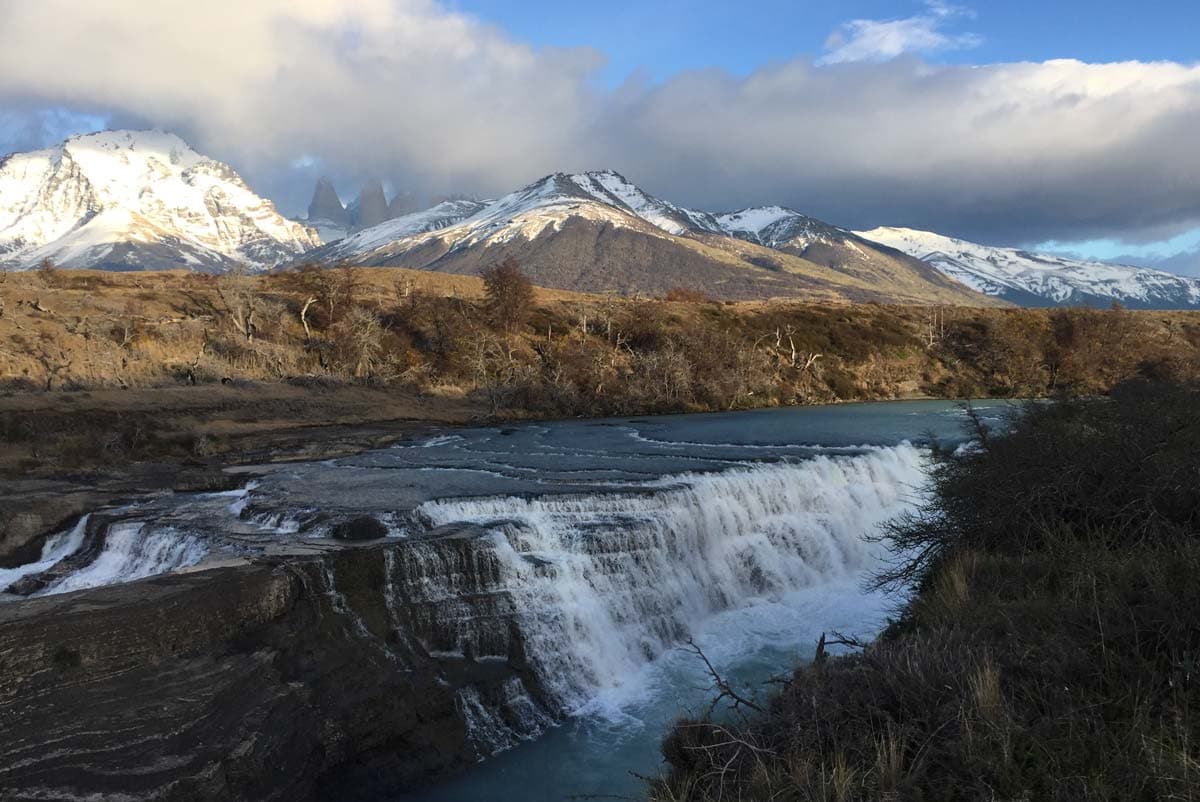 patagonia clouds rivers waterfall