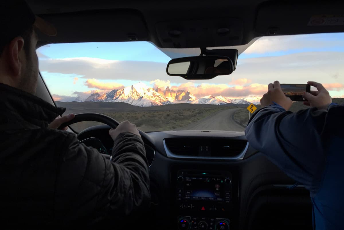 patagonia torres del paine car view