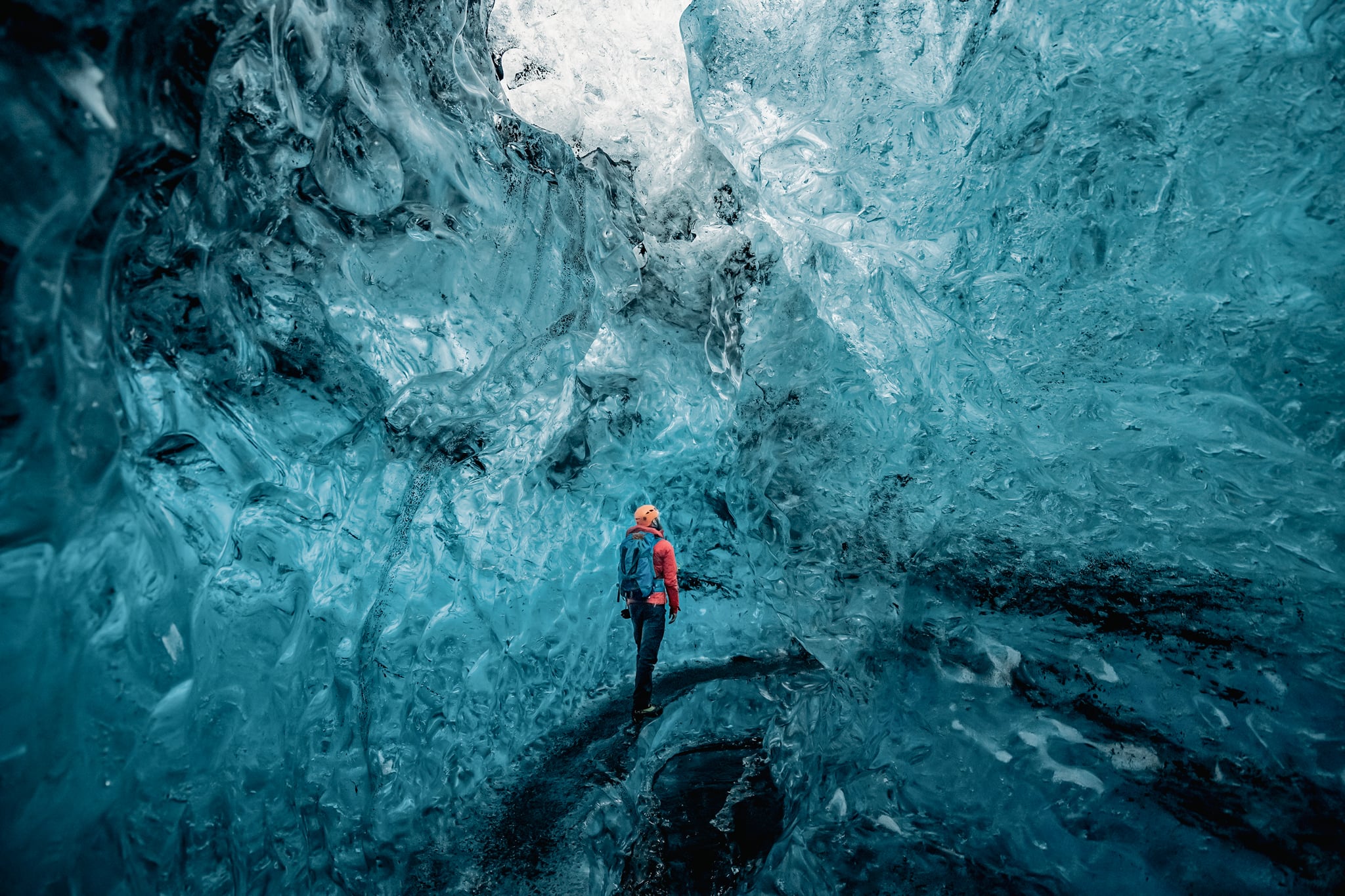 Iceland glacier ice cave