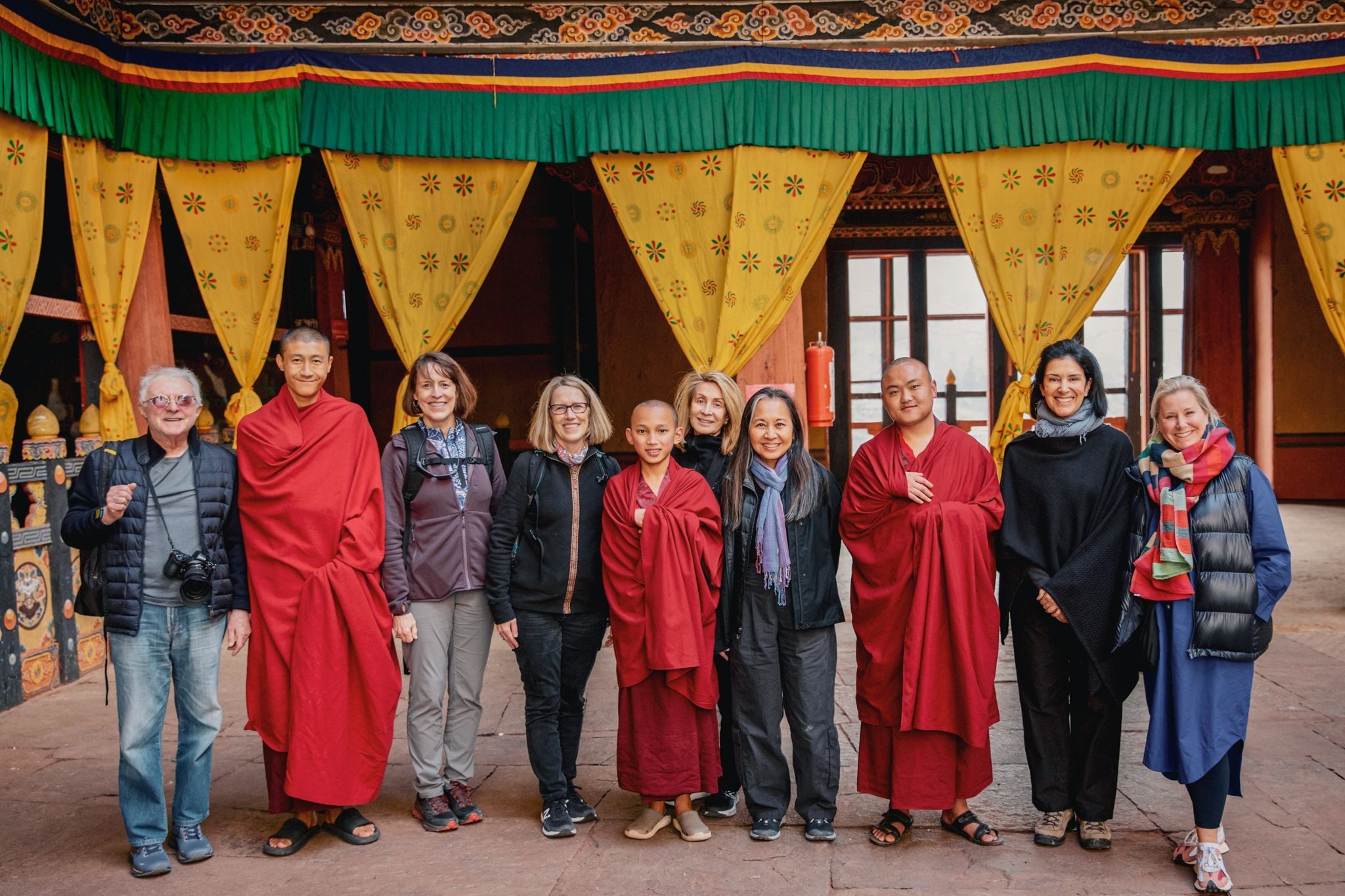 Bhutan locals with travelers
