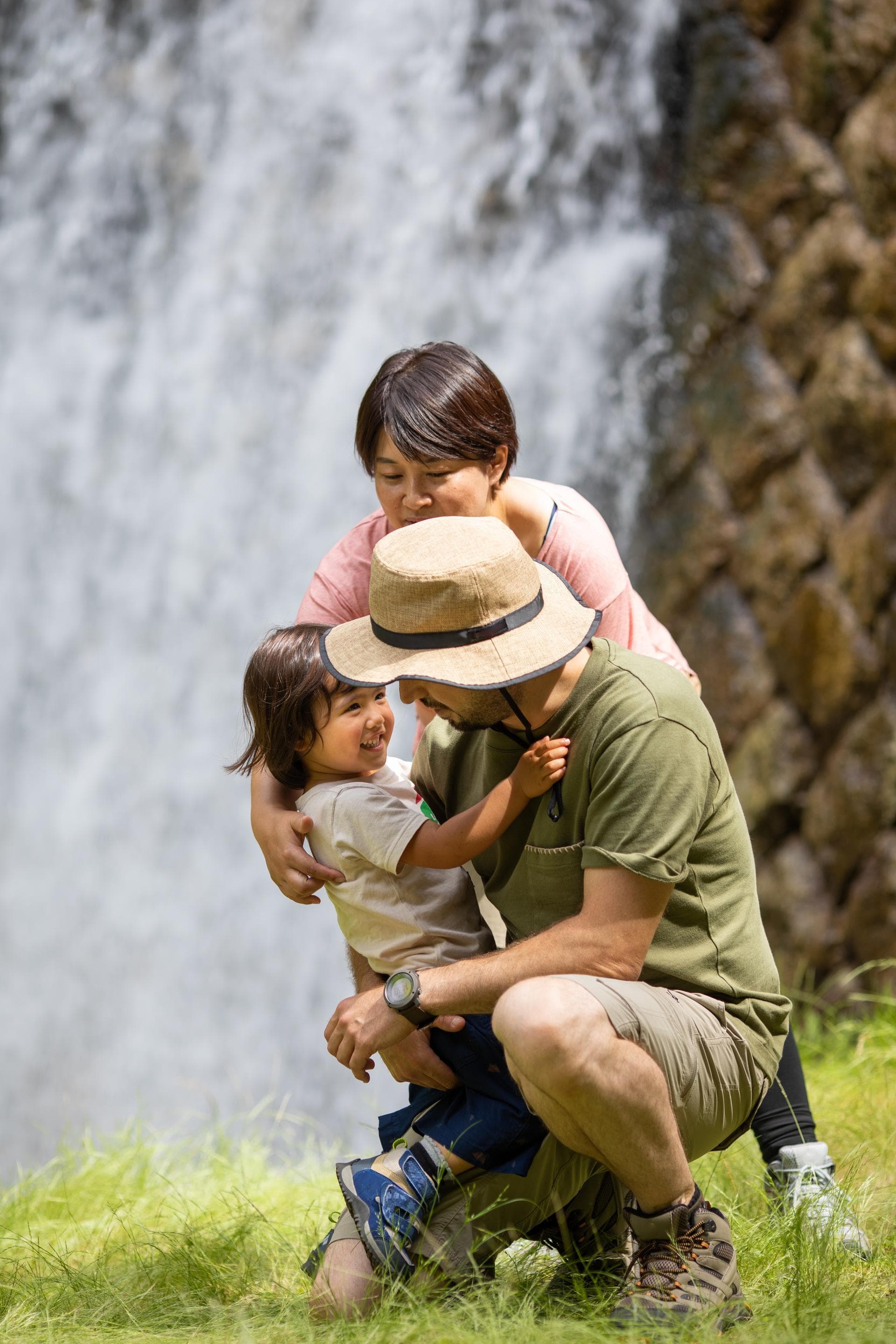 Children playing with their parent