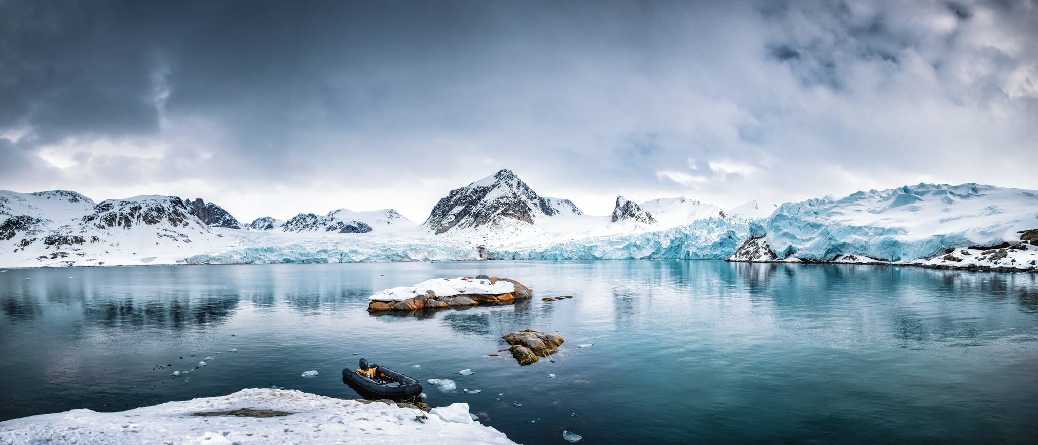 Panorama of the Smeerenburg glacier, Svalbard