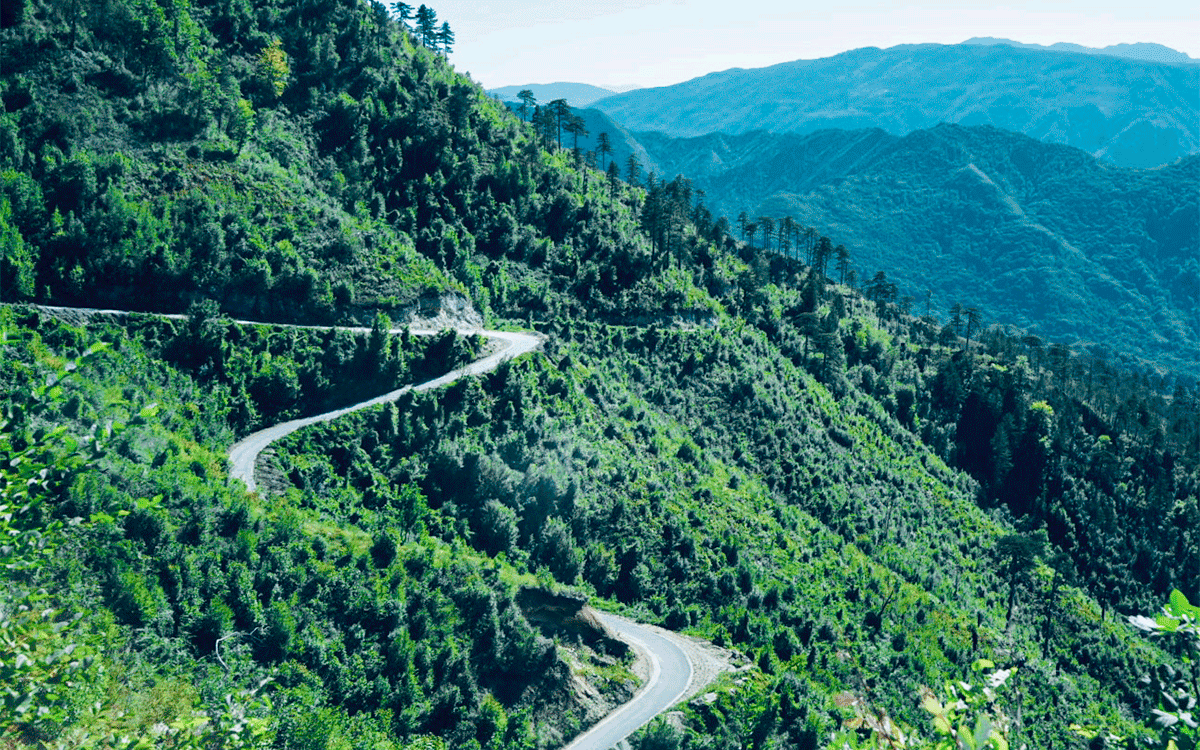 Winding road through the mountains of Bosnia and Herzegovina
