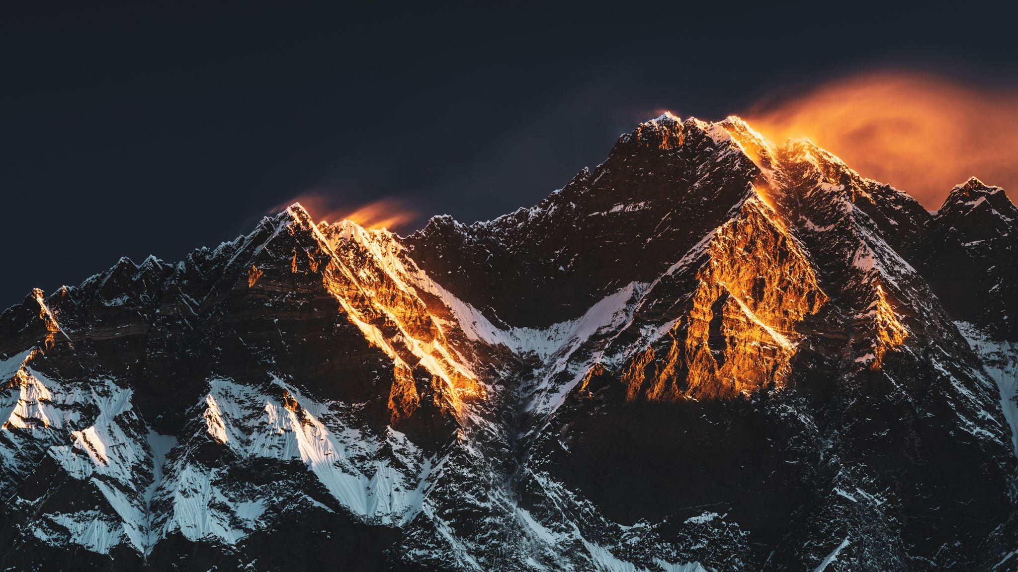 Lhotse and Nutse peaks Everest Nepal