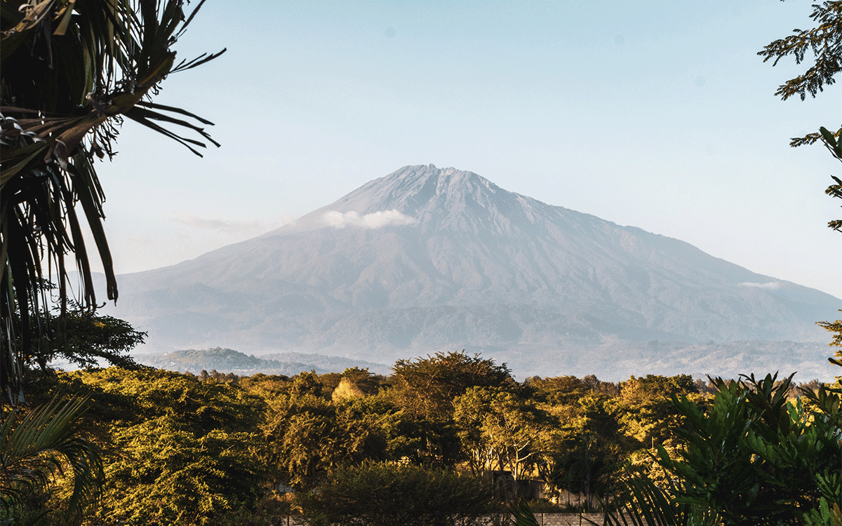 Mount meru as seen from Arusha, Tanzania