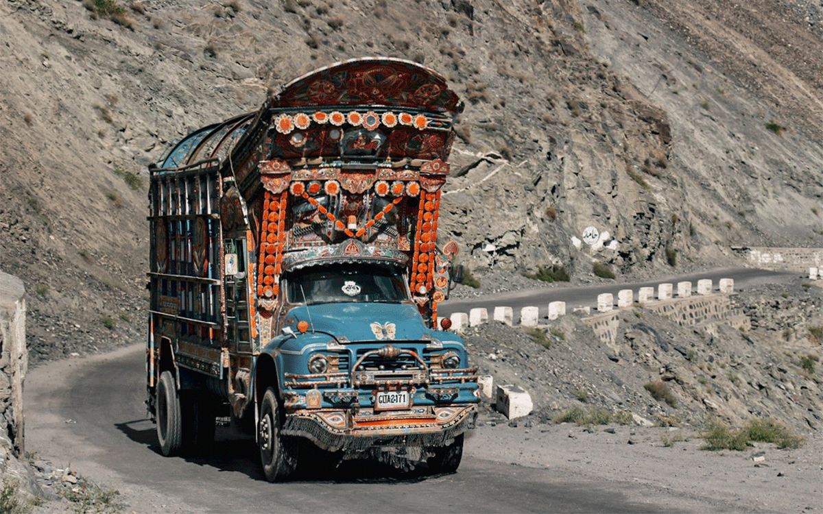 Jingle truck on The Karakoram Highway, Pakistan