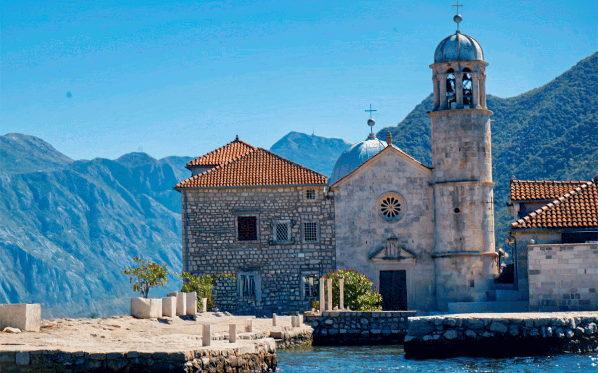 Our Lady of the Rock island in Boka Kotor bay, Montenegro