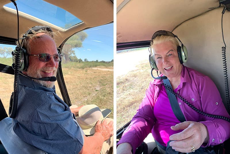botswana helicopter flight to vumbura bert family