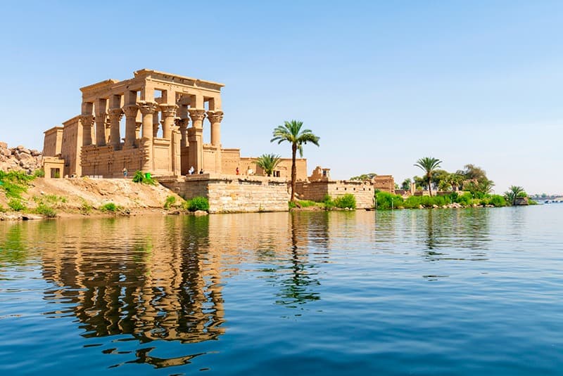 egypt aswan temple of philae seen from nile