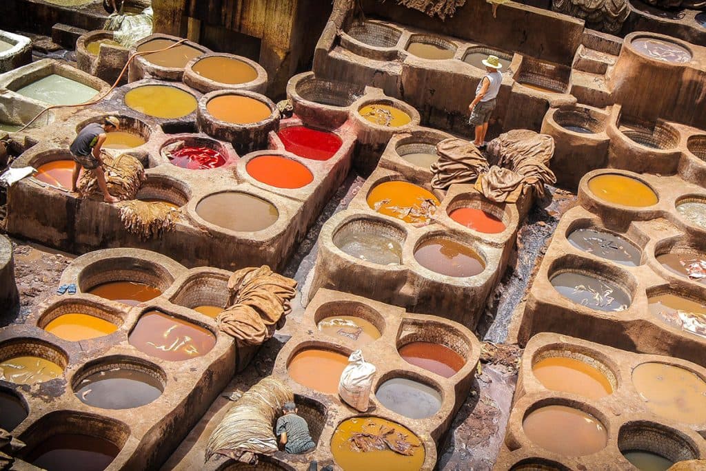 morocco fes medina tannery dyeing vat 1024x684