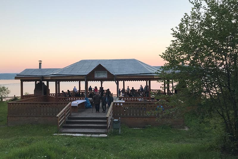 russia lake baikal barbecue sunset